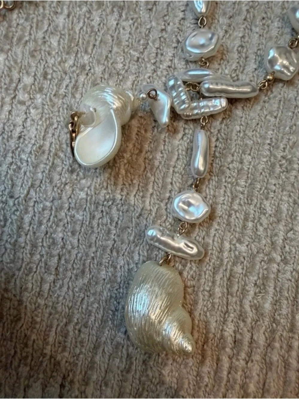 Zara Double-Layer Pearl & Bead Waist Chain Belt
